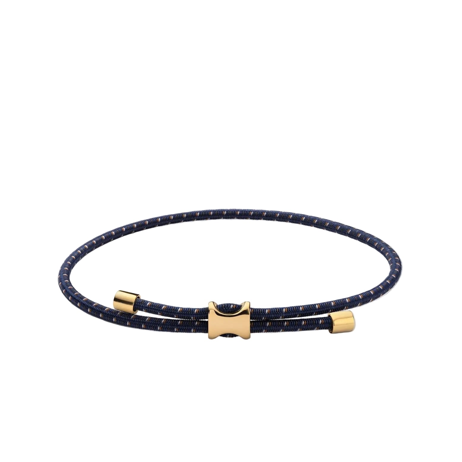 Orson Pull Bungee Rope Bracelet, Gold Vermeil / Black Navy Brown O S