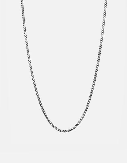 Miansai 3mm Cuban Chain Necklace Oxidized Brushed 24 in.