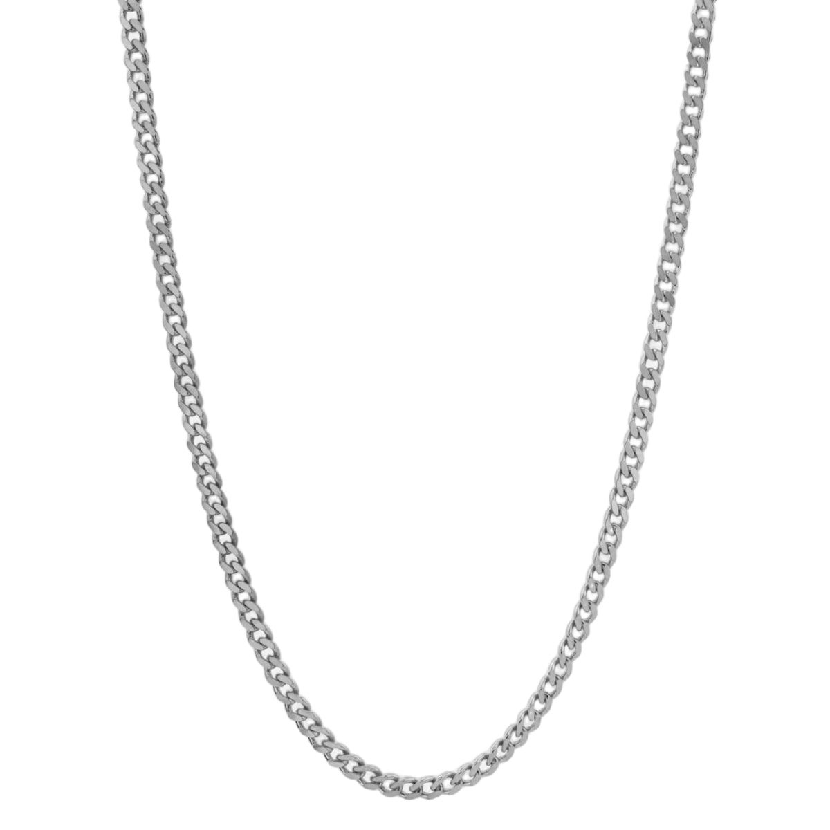4mm Cuban Curb Chain Necklace, Sterling Silver Polished Silver 22 in.