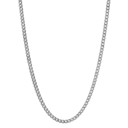 4mm Cuban Curb Chain Necklace, Sterling Silver Polished Silver 22 in.