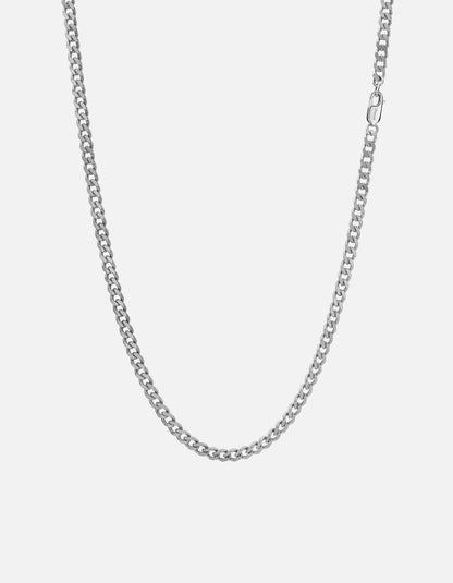 4mm Cuban Curb Chain Necklace, Sterling Silver