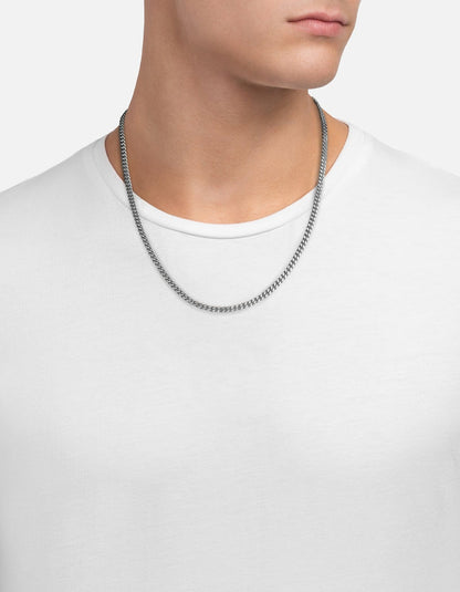 4mm Cuban Curb Chain Necklace, Sterling Silver