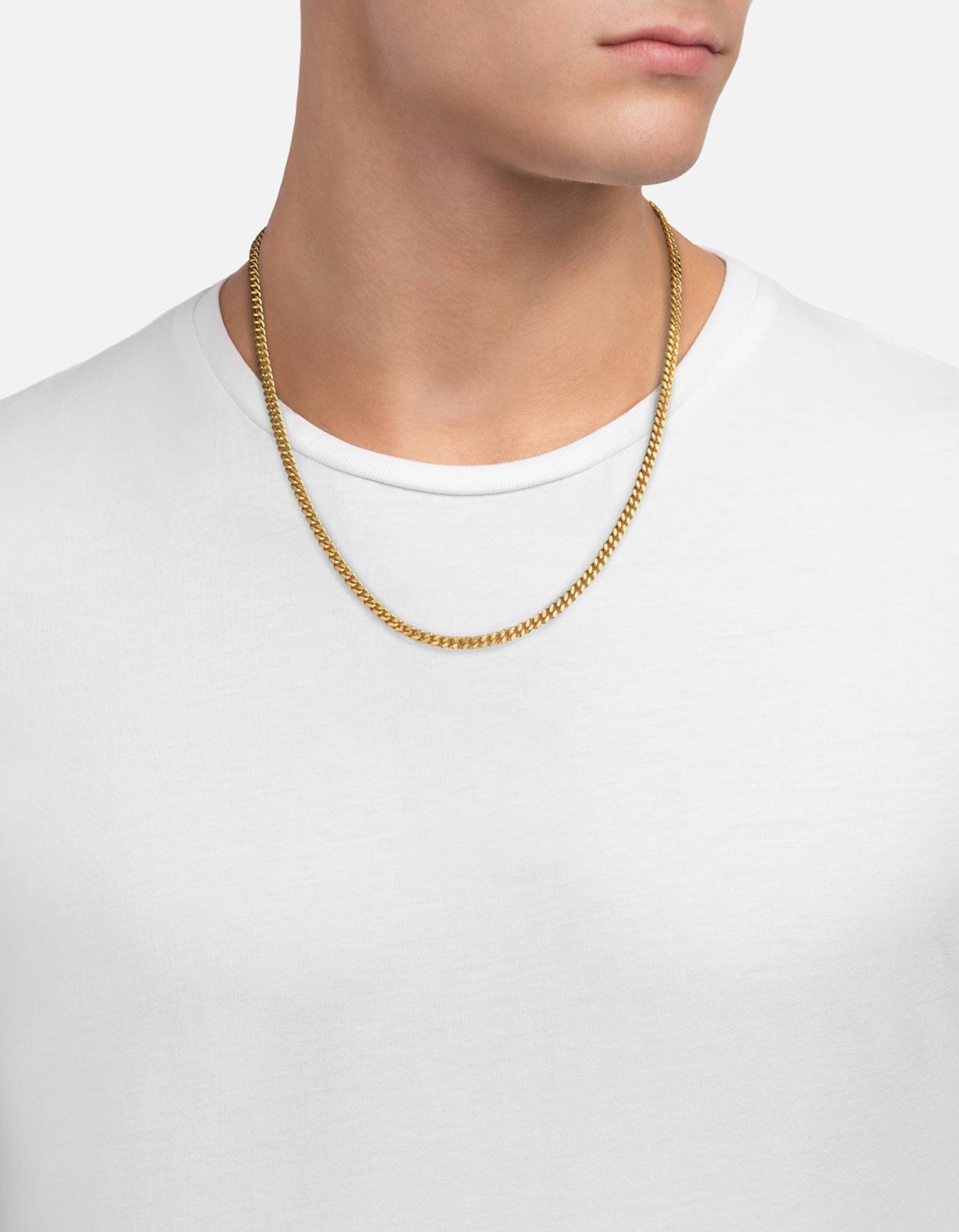Miansai 4mm Cuban Curb Chain Necklace, Gold Vermeil