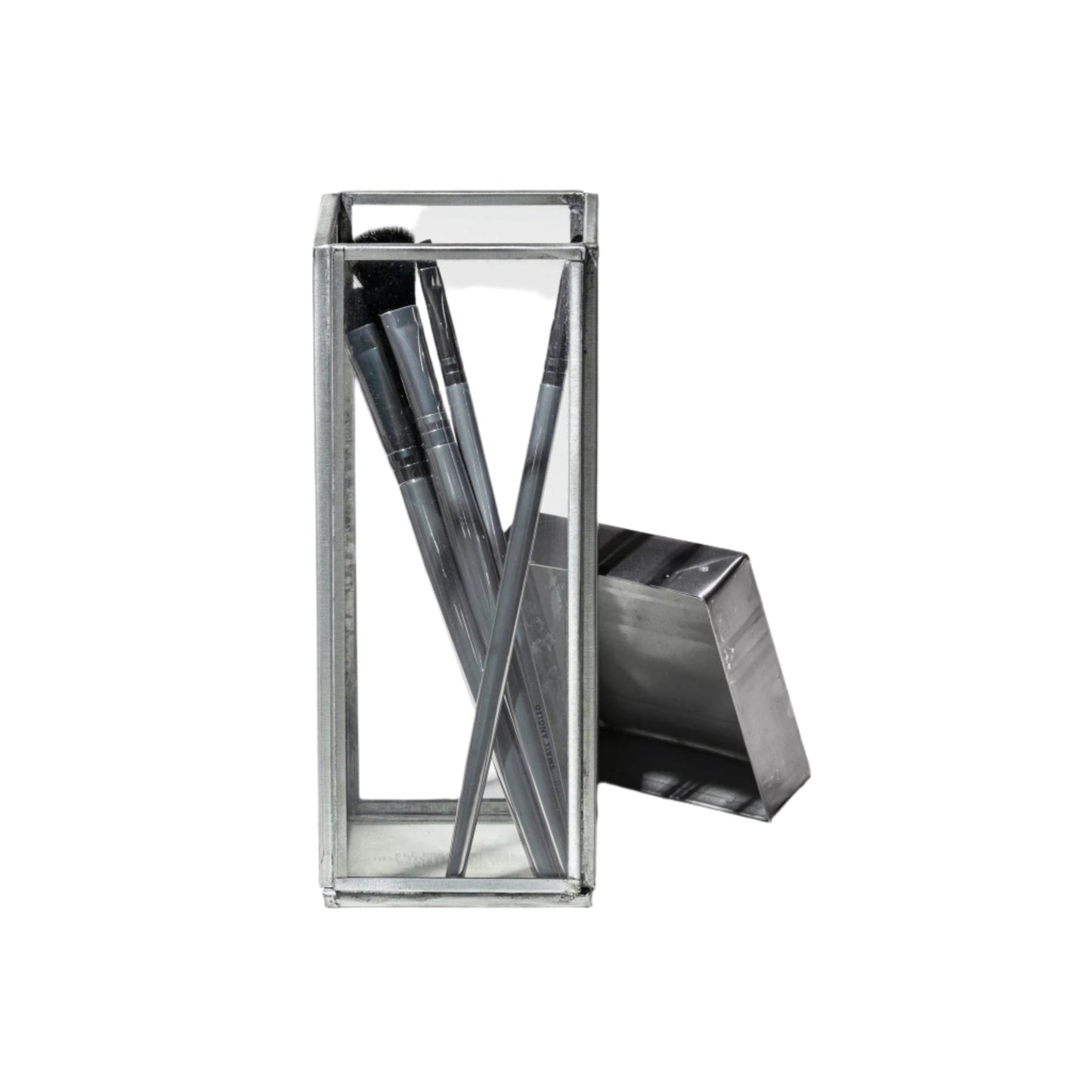 Puebco GLASS BOX W/RECYCLED STEEL LID - Pen Stand