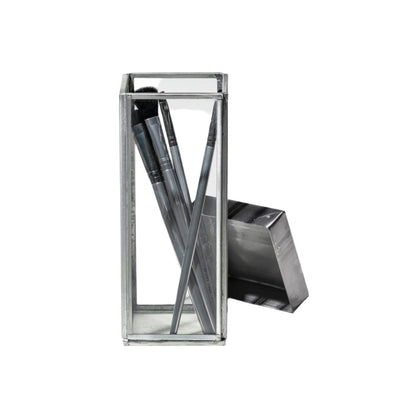 Puebco GLASS BOX W/RECYCLED STEEL LID - Pen Stand