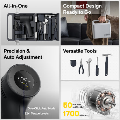 HOTO 16V Brushless Drill Tool Kit