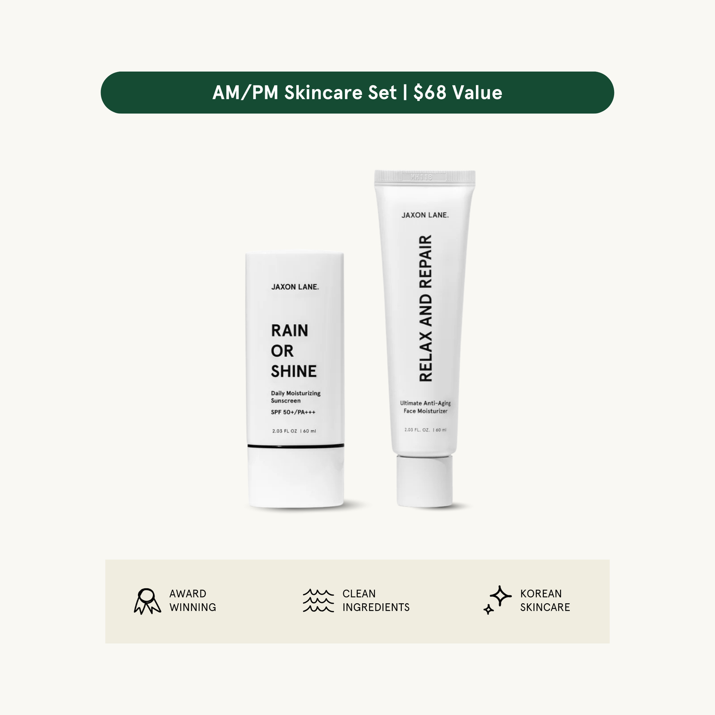 Jaxon Lane Sunscreen & Moisturizer Skincare Set