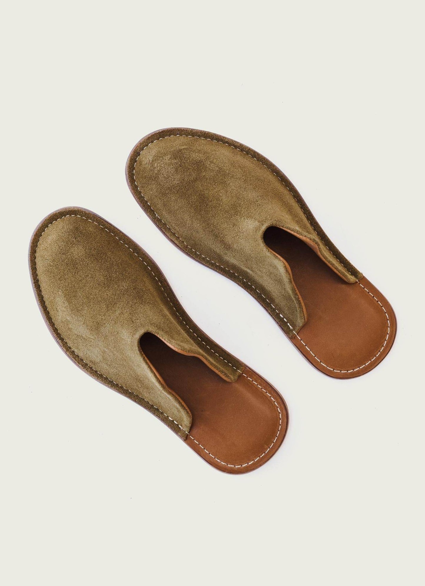 Mr. Grumpy Leather Slippers Olive