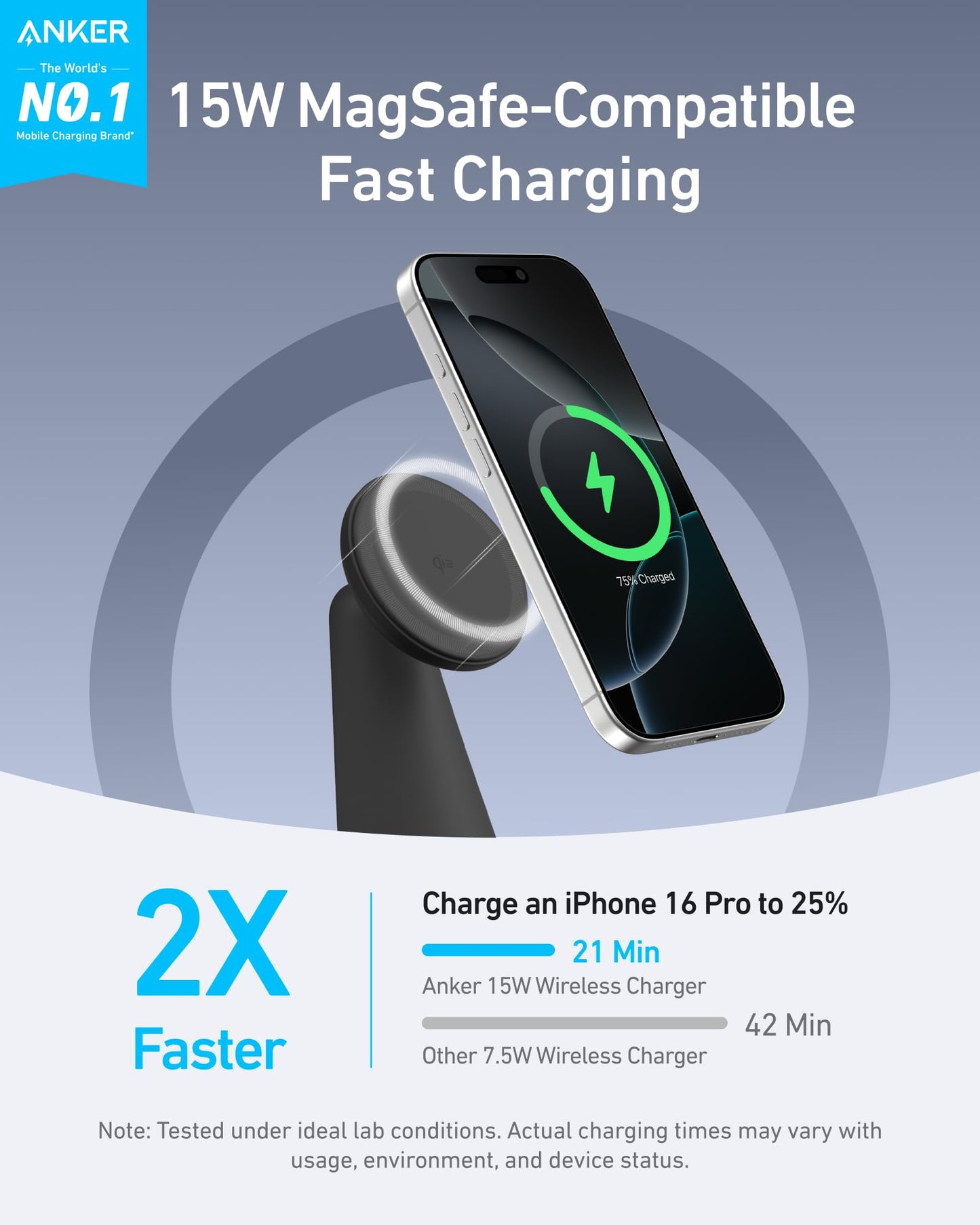 Anker MagGo Wireless Charger with USB-C Cable