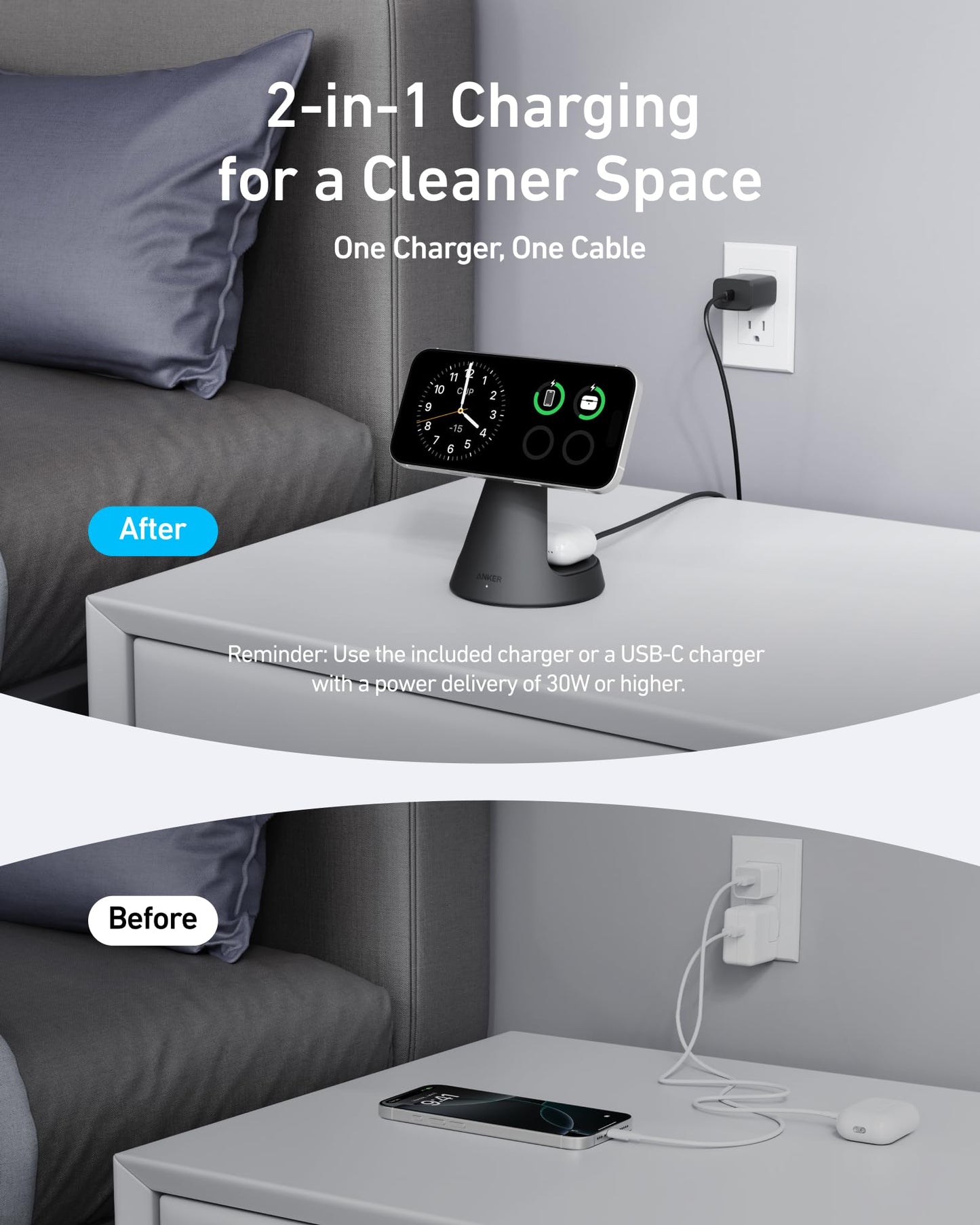 Anker MagGo Wireless Charger with USB-C Cable