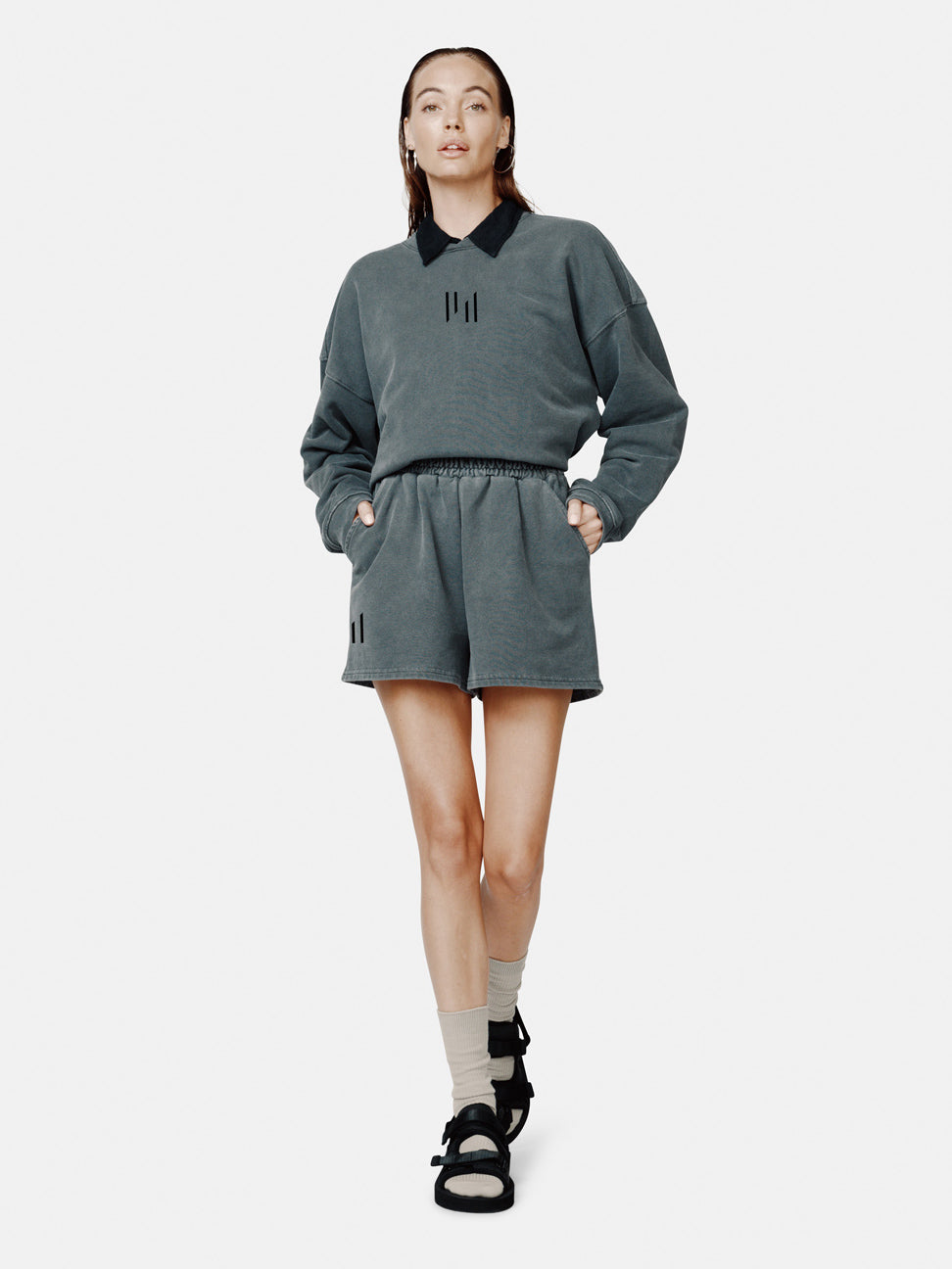 Holden Oversized French Terry Crew BLACK