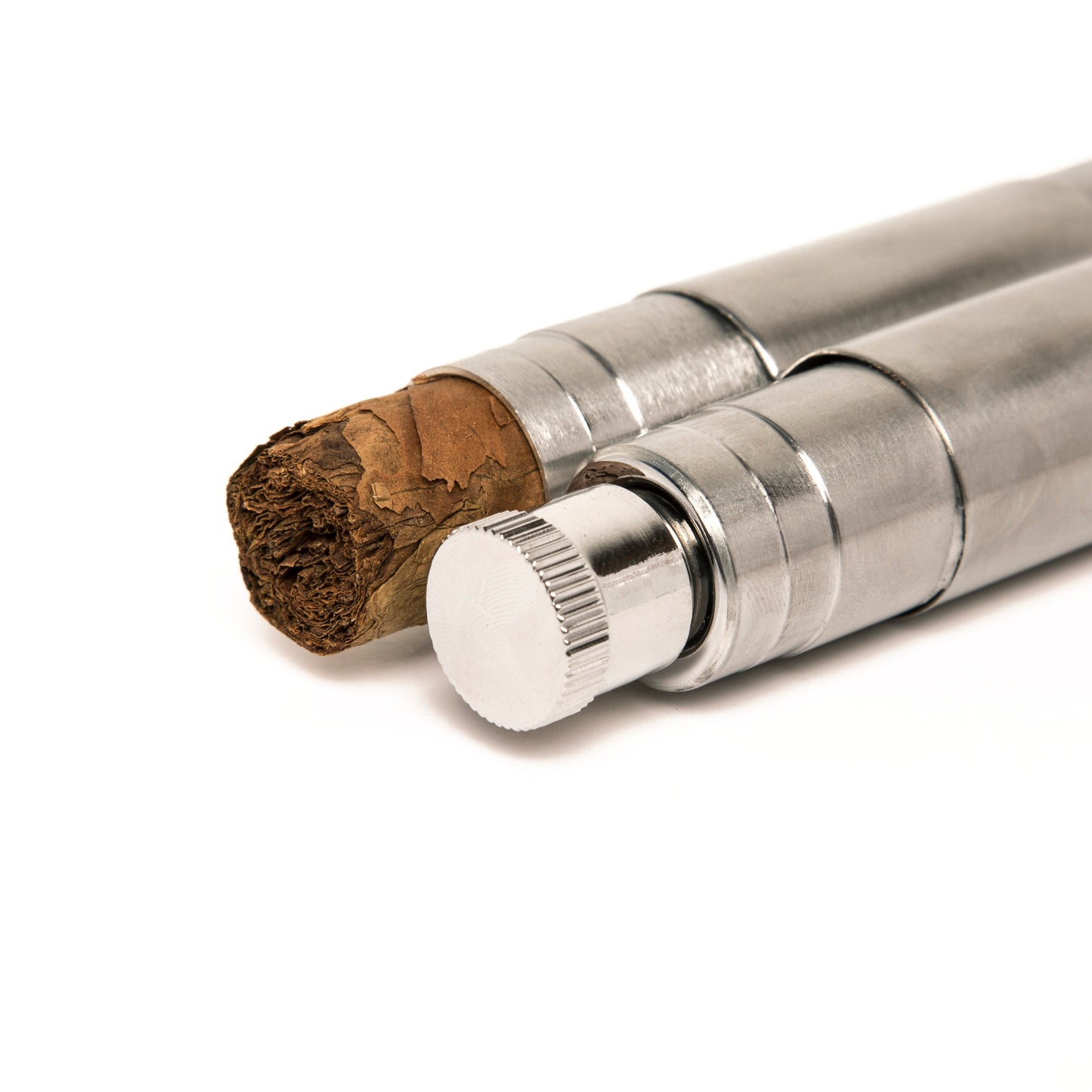 Stainless Steel Cigar Holder & Flask