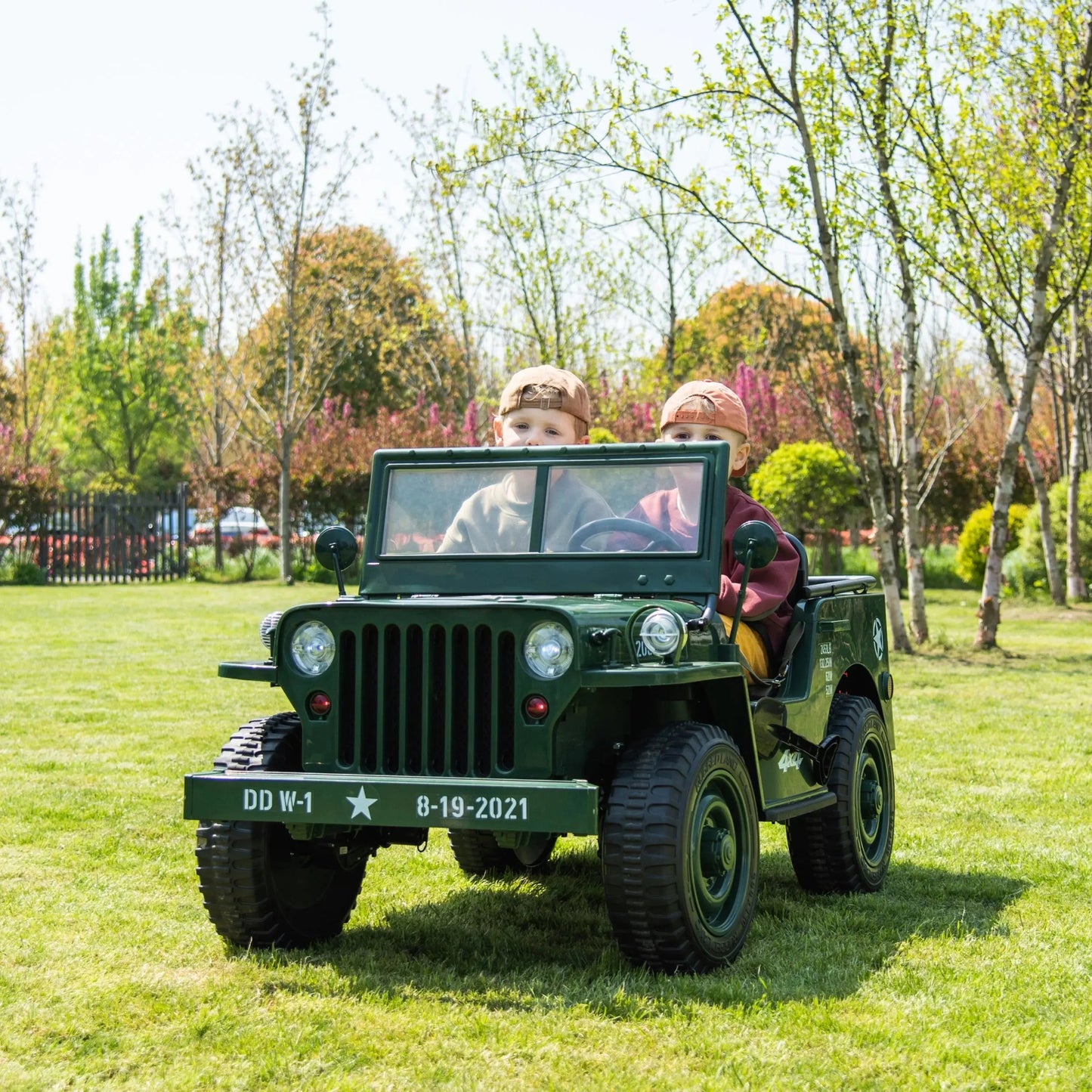 Freddo Toys 24V Freddo Military Willy Truck 3 Seater Electric Ride on Green