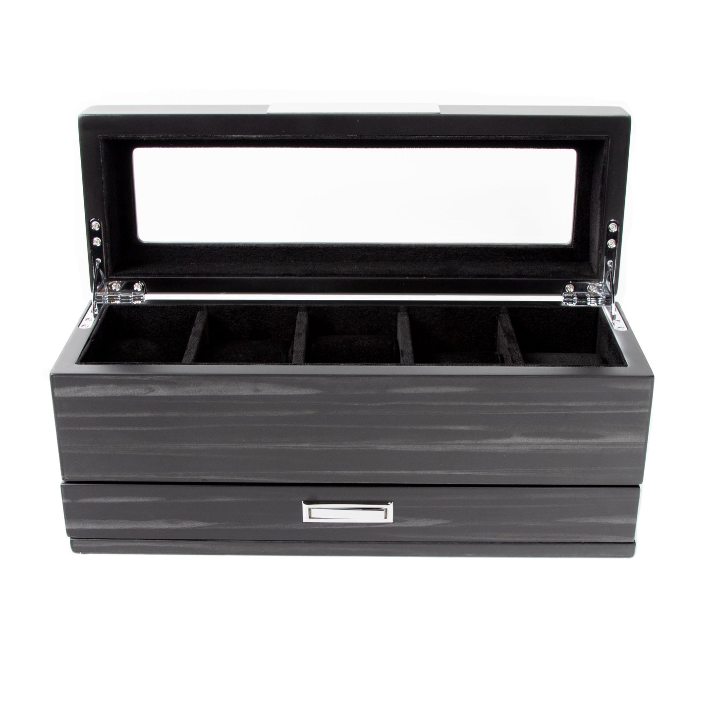 Matte Black 5-Slot Watch Box