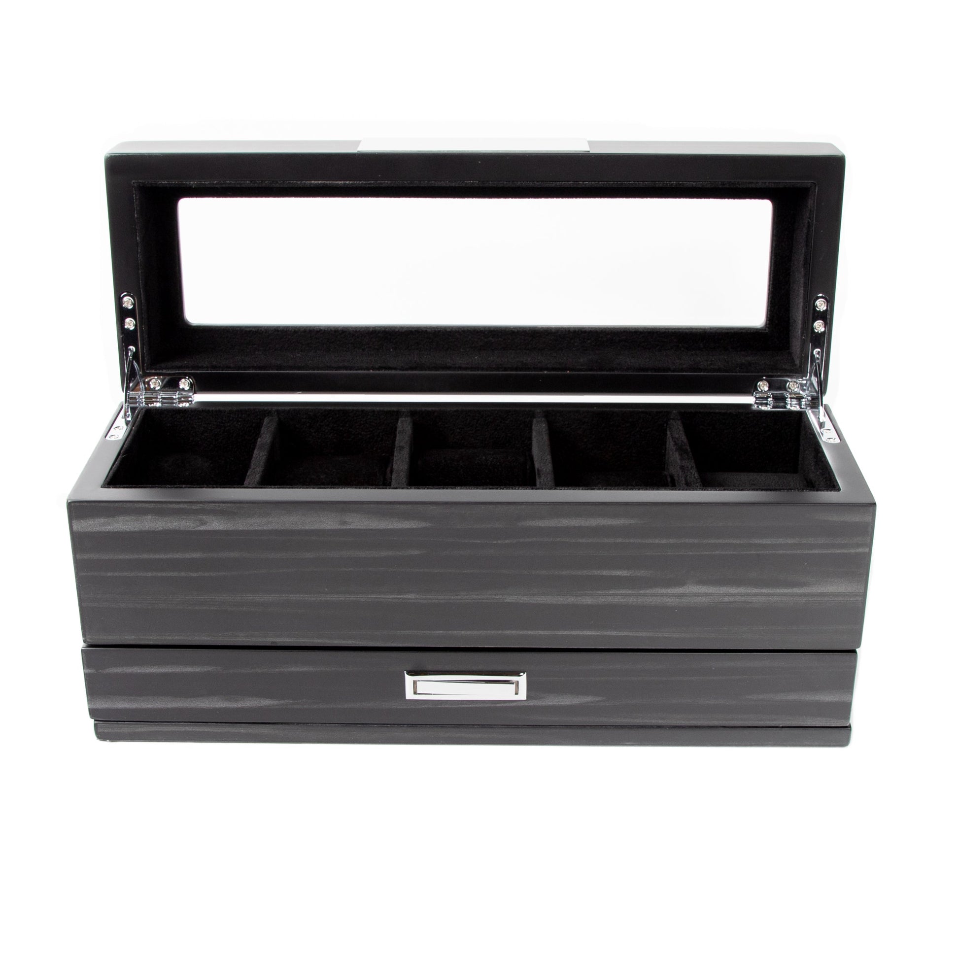 Matte Black 5-Slot Watch Box