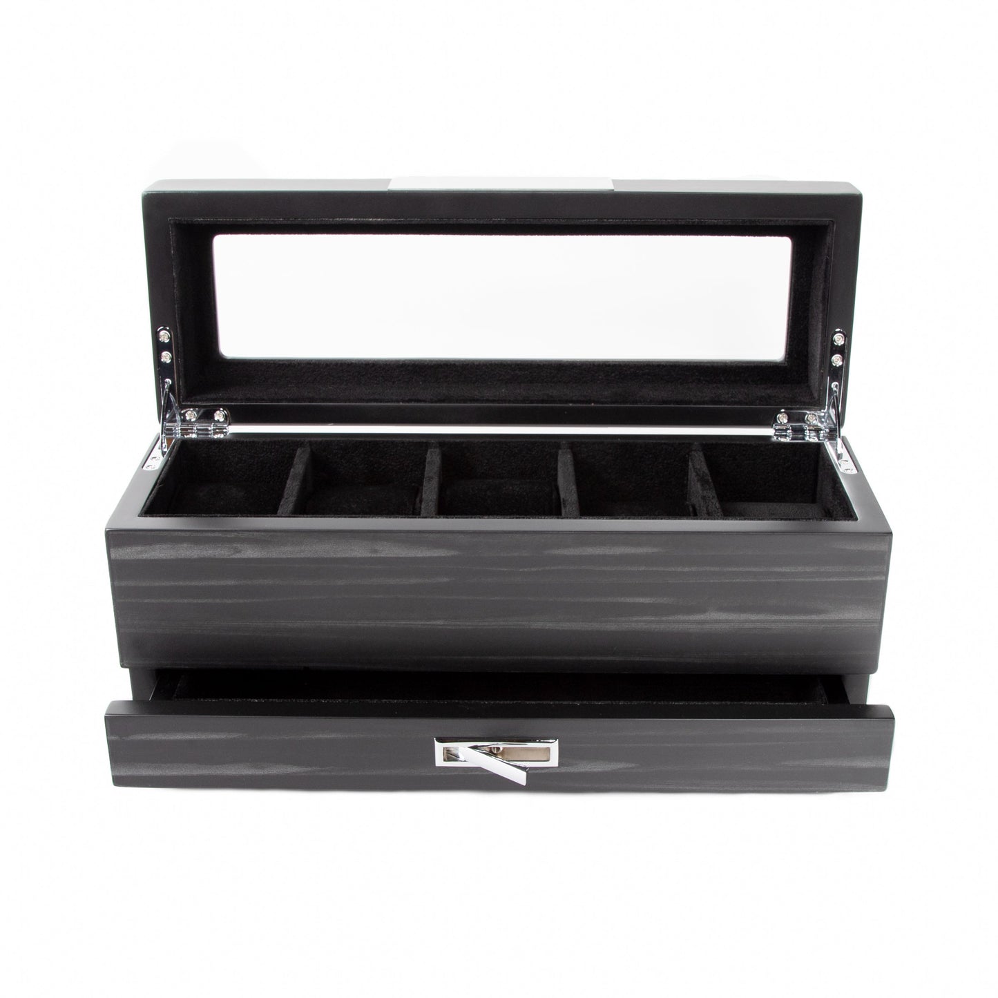 Matte Black 5-Slot Watch Box