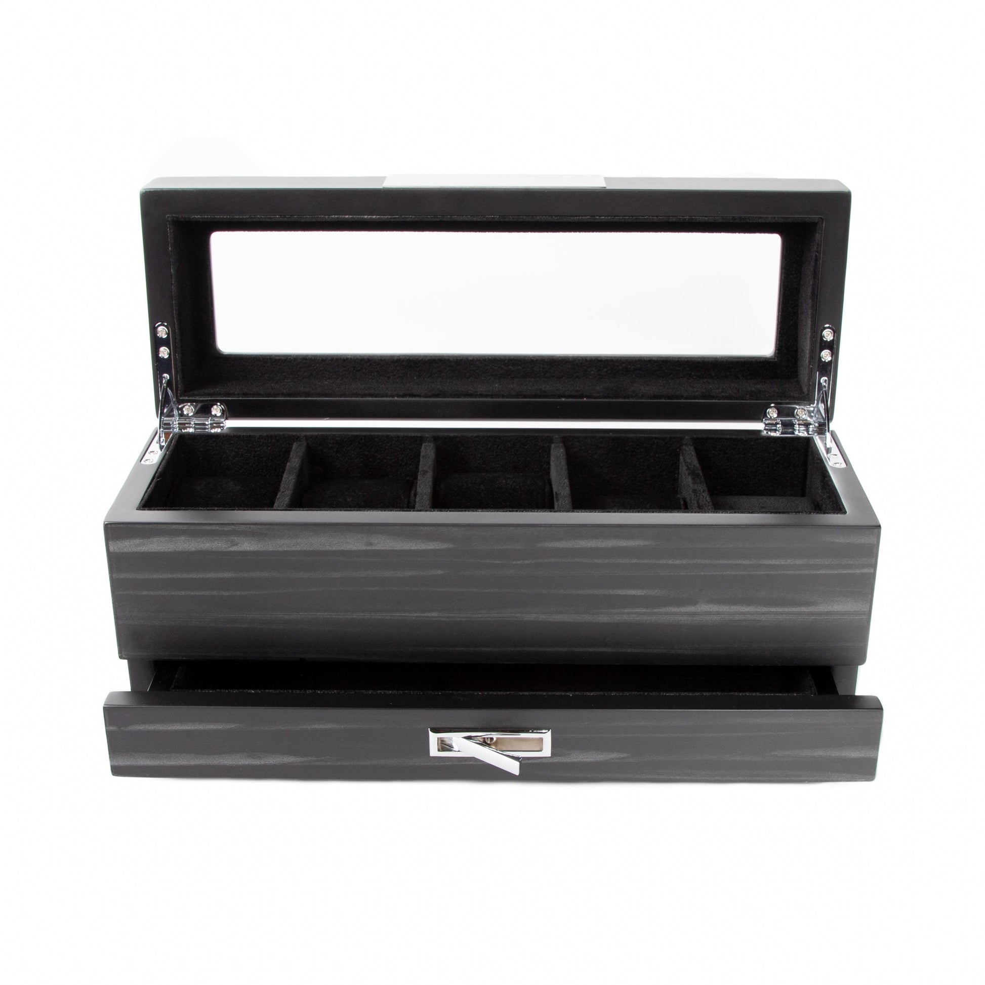 Matte Black 5-Slot Watch Box