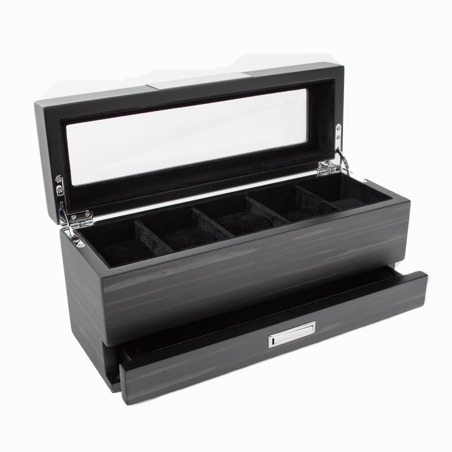 Matte Black 5-Slot Watch Box