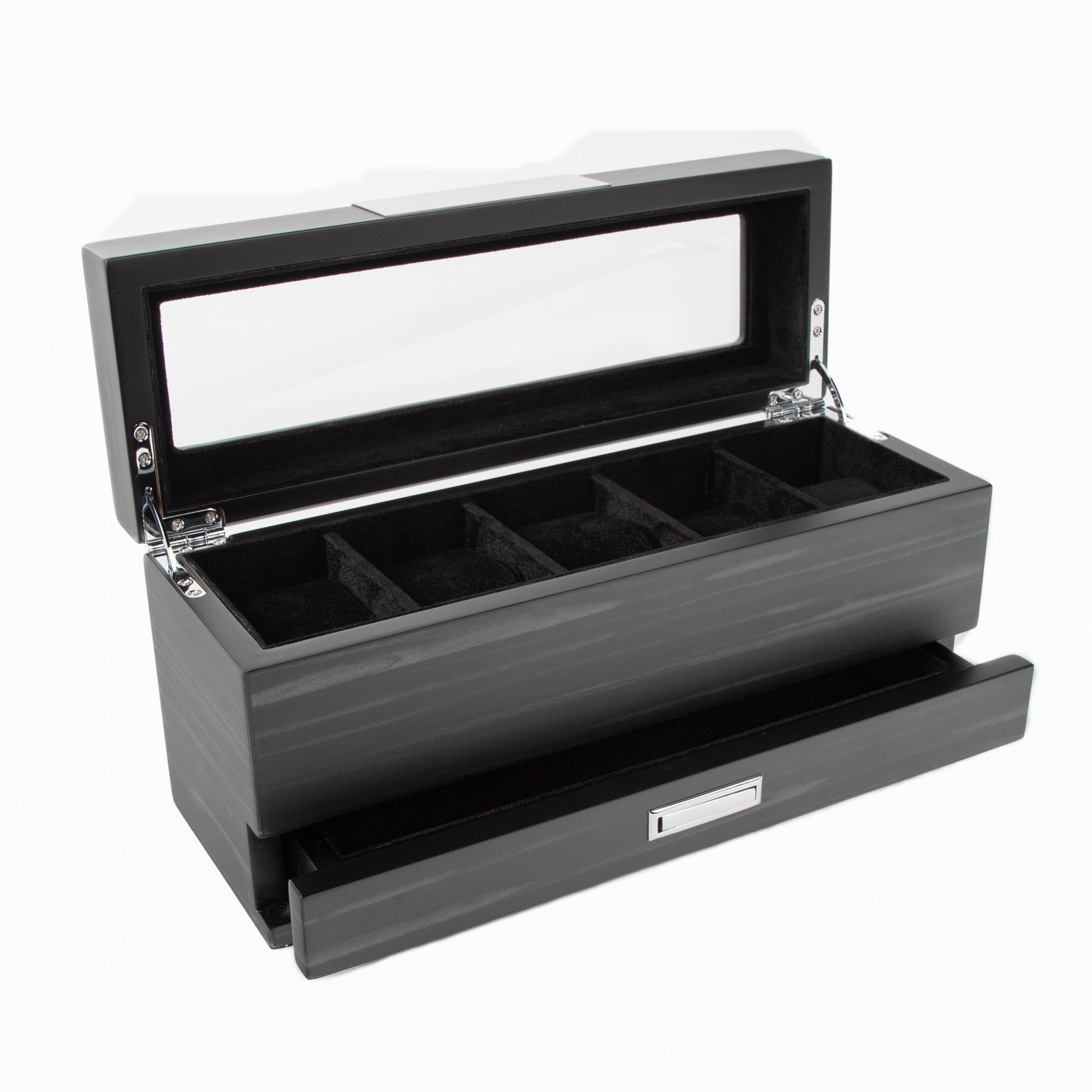 Matte Black 5-Slot Watch Box