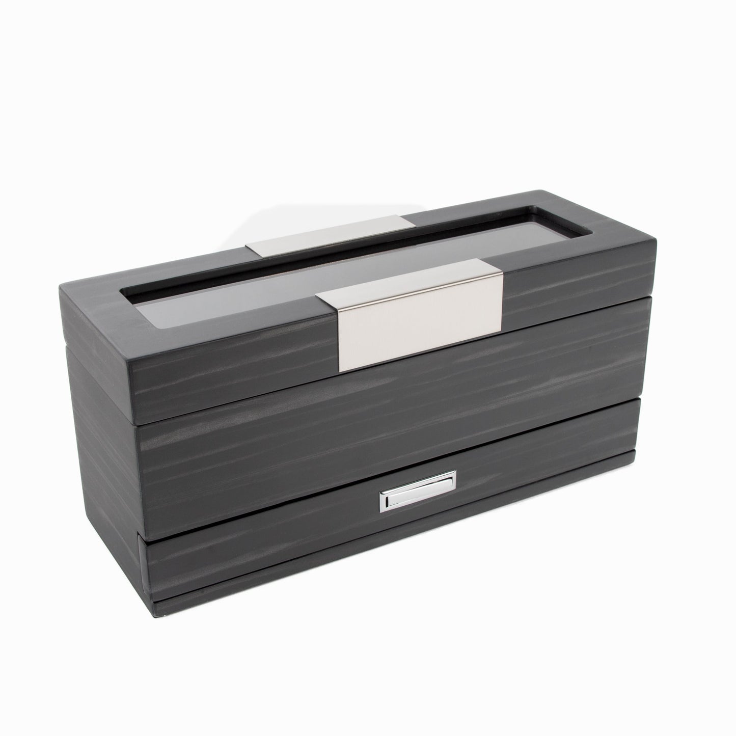 Matte Black 5-Slot Watch Box
