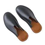 Mr. Grumpy Leather Slippers - Black