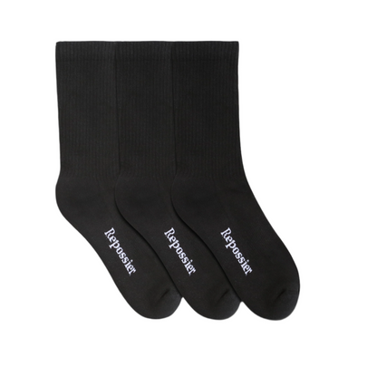 Repossier BLACK CLASSIC CREW SOCKS 3-PACK