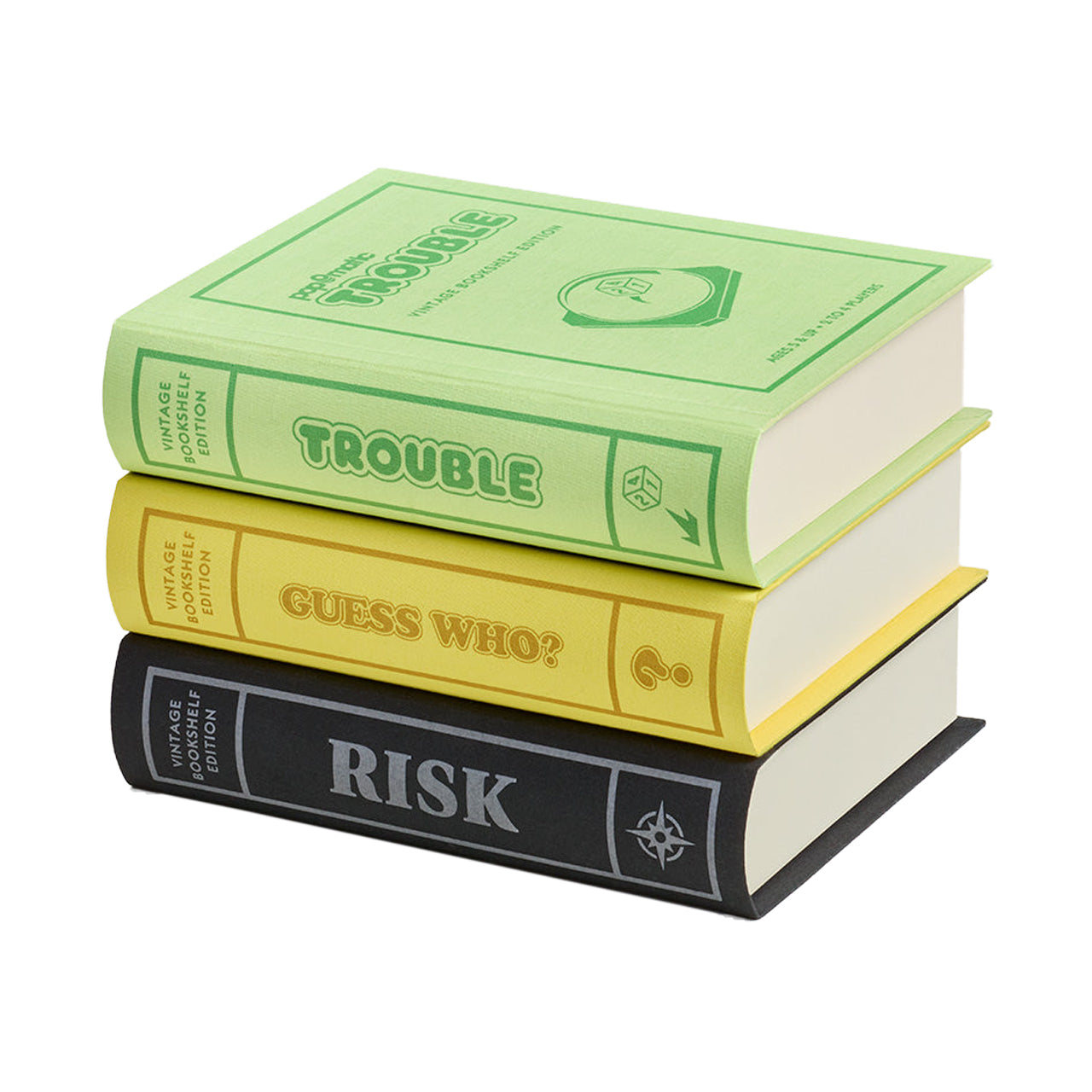 Vintage-Bücherregal-Spiele