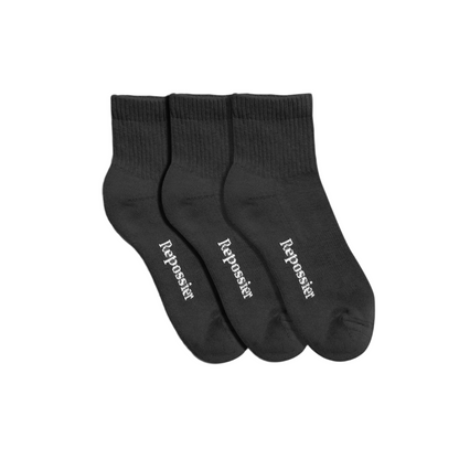 Repossier BLACK HALF CREW SOCKS 3-PACK