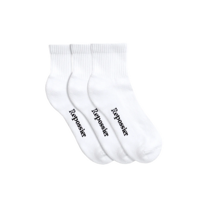 Repossier WHITE HALF CREW SOCKS 3-PACK