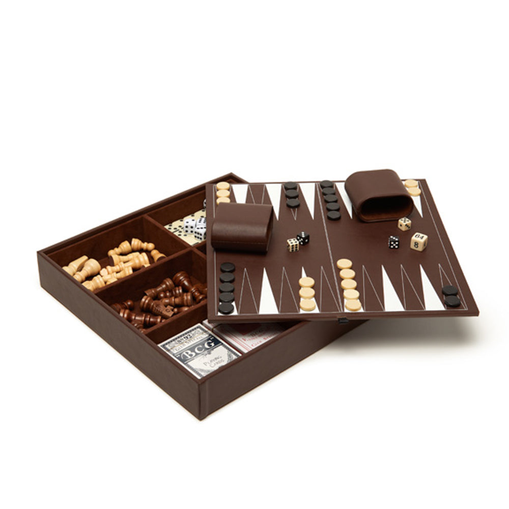 Fallon 4 in 1 Games Set Brown