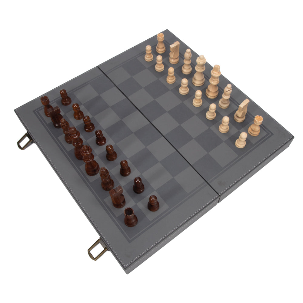 Camden Travel Chess Set Grey