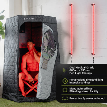 SaunaBox Pulse PRO Infrared Sauna with Red-light Therapy