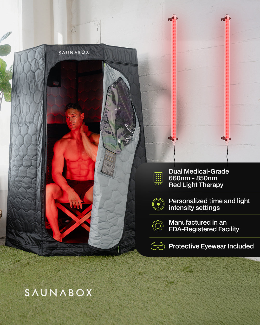 SaunaBox Pulse PRO Infrared Sauna with Red-light Therapy