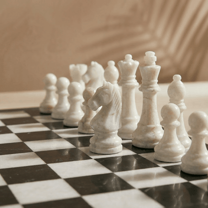 Marble Chess Set with Storage Case