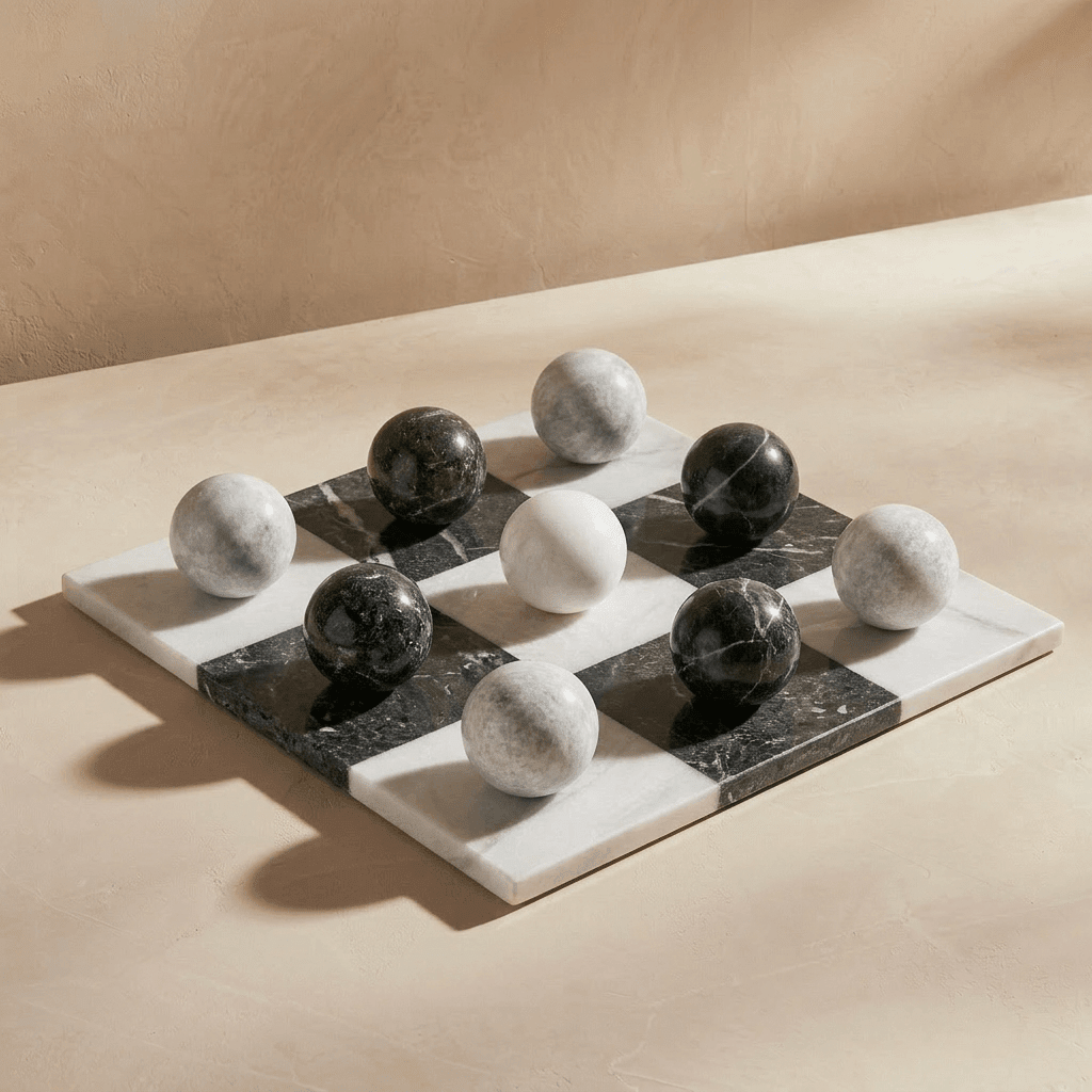 Italian Marble Tic Tac Toe Set