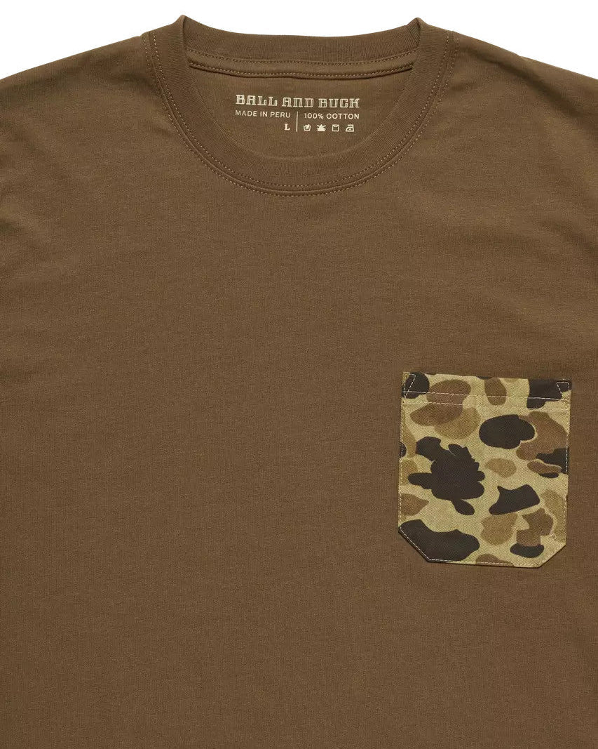 Ball and Buck Pocket Tee Sepia Original Camo