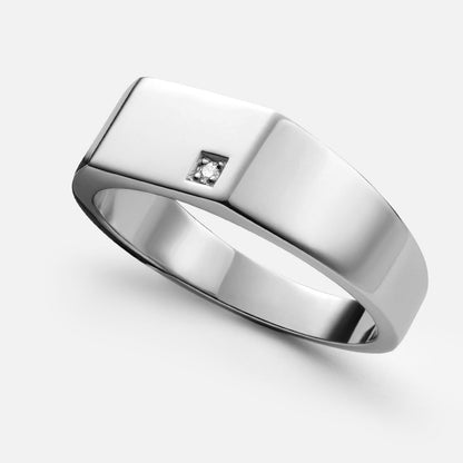 Miansai Geo Signet Diamond, Sterling Silver