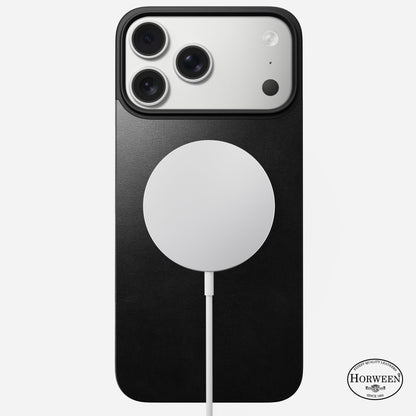 Nomad Black Horween Magnetic Back Case for iPhone 17 Pro Max