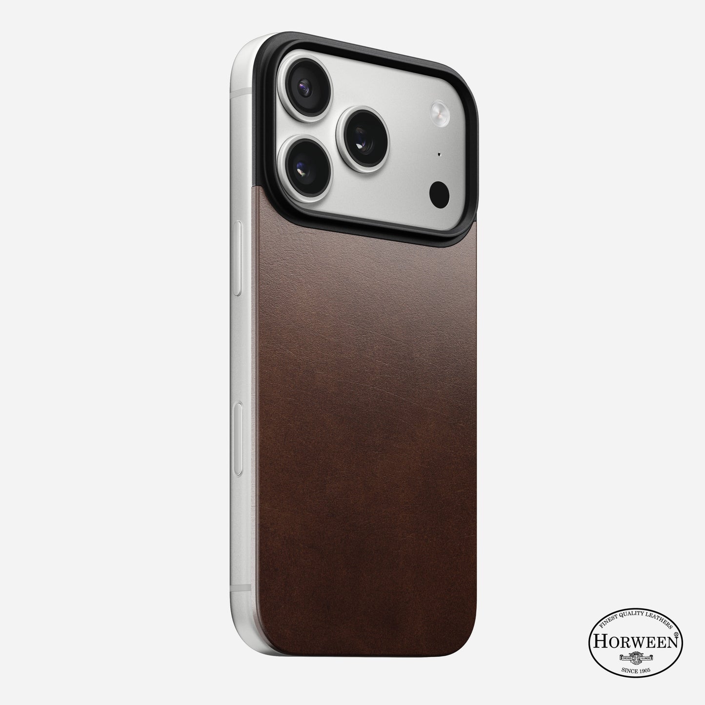 Nomad Rustic Brown Horween Magnetic Leather Back Case For iPhone 17 Pro
