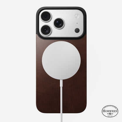 Nomad Rustic Brown Horween Magnetic Leather Back Case For iPhone 17 Pro