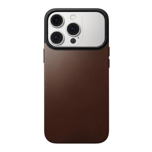 Nomad Rustic Brown Horween Magnetic Leather Back Case For iPhone 17 Pro