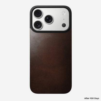 Nomad Rustic Brown Horween Magnetic Leather Back Case For iPhone 17 Pro