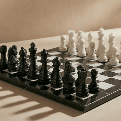 Marble Chess Set with Storage Case