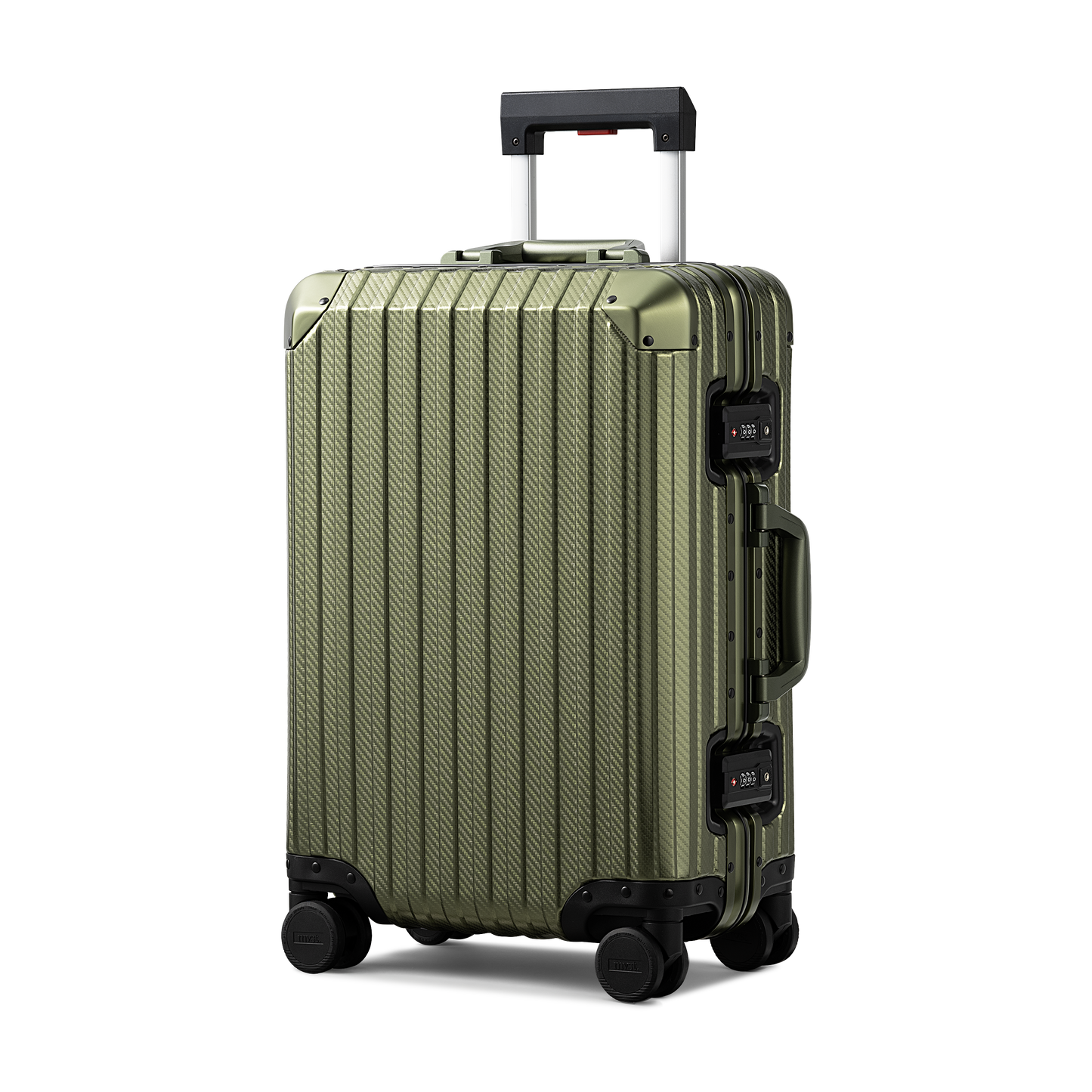 TREVA Aluminum Army Green Suitcase
