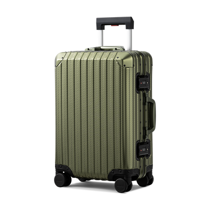 TREVA Aluminum Army Green Suitcase