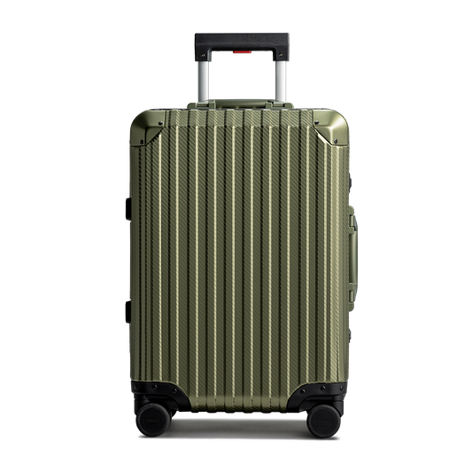 TREVA Aluminum Army Green Suitcase Carry-On