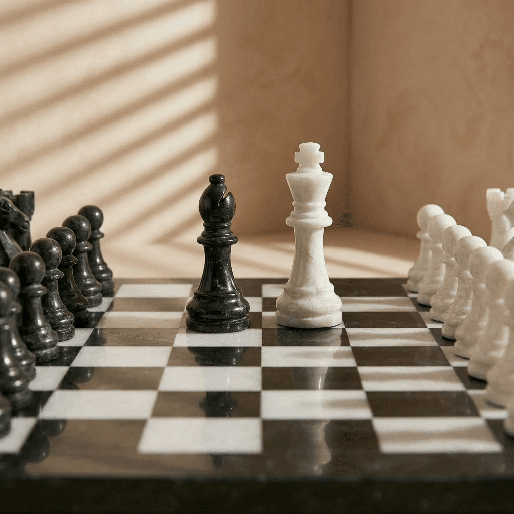 Marble Chess Set with Storage Case
