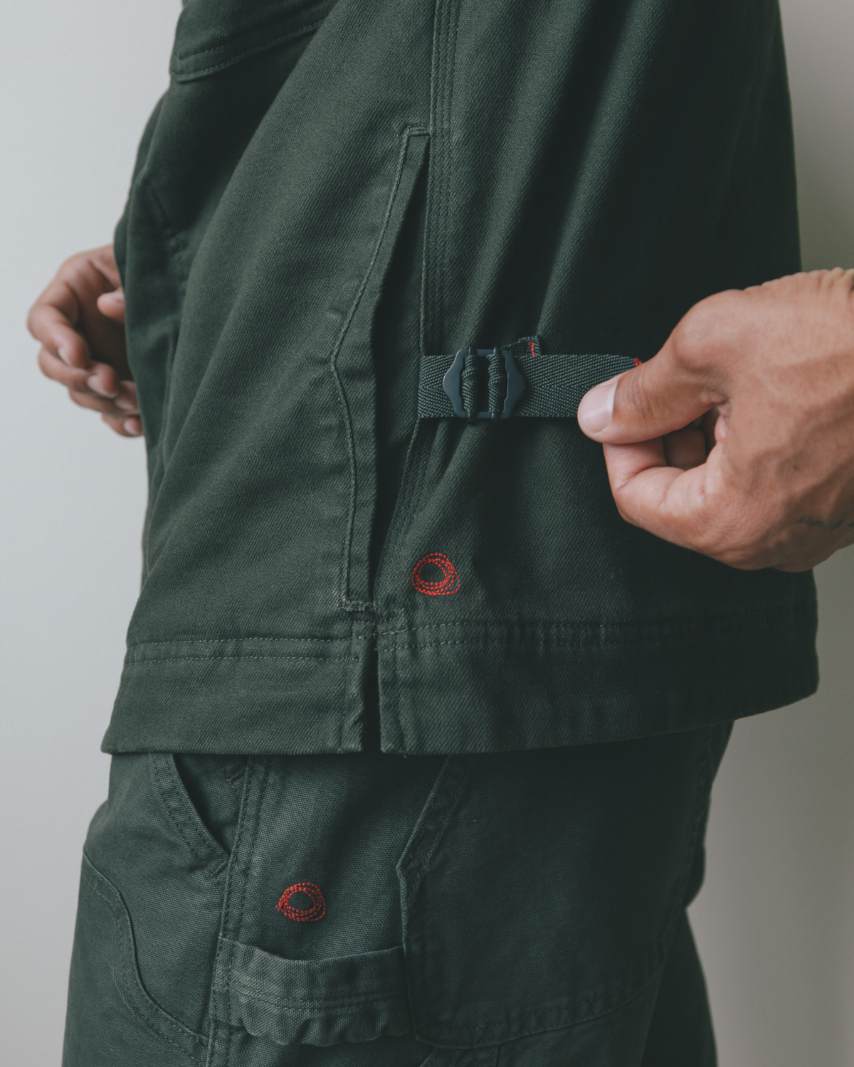 A1 Jacket in Steel Twill & Quilted Nylon