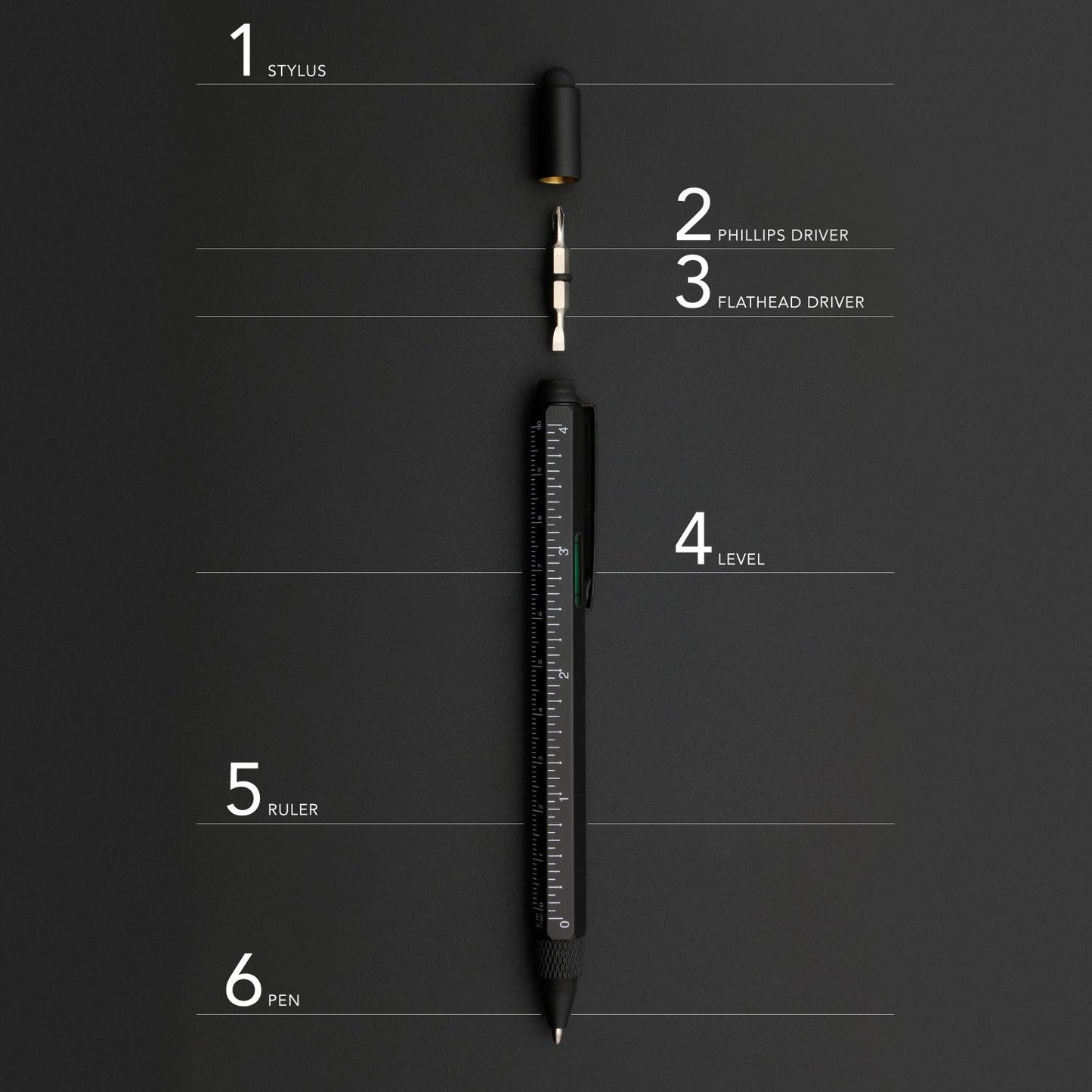 A-Tech Multitool Pen 6-in-1 Level