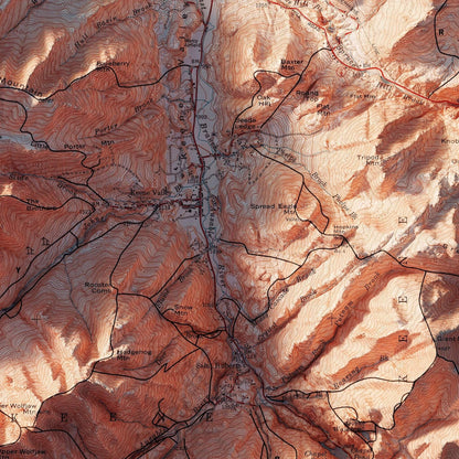 Adirondack Trails 1974 Shaded Relief Map